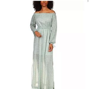 MICHAEL MICHAEL KORS Cotton Off-the-Shoulder Tied-Cuff Dress. Available S & M